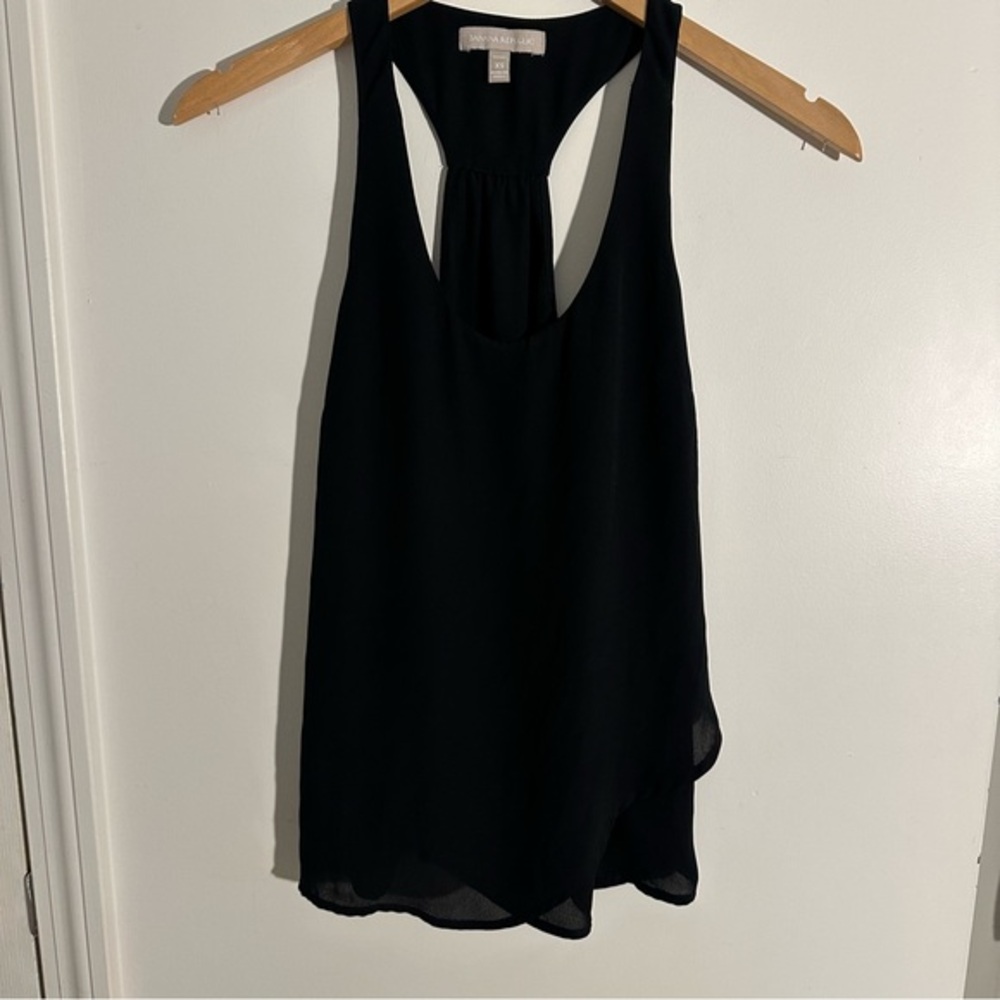 Banana Republic Ruffled Black Sleeveless Top